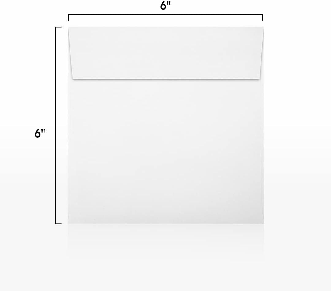 LUXPaper Square Invitation Envelopes | Peel & Press | 6" x 6" | Bright White | 80lb. Text | 500 Qty