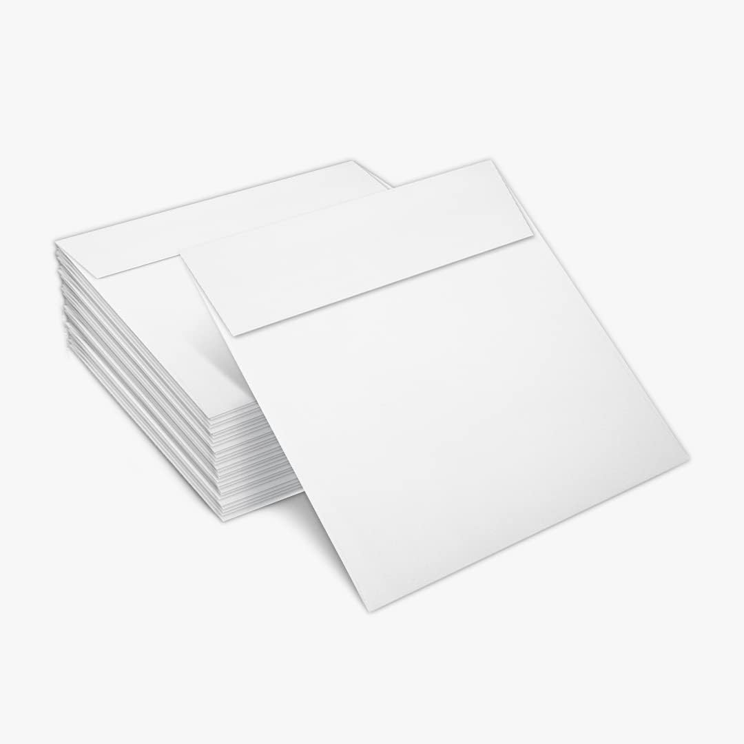 LUXPaper Square Invitation Envelopes | Peel & Press | 6" x 6" | Bright White | 80lb. Text | 50 Qty