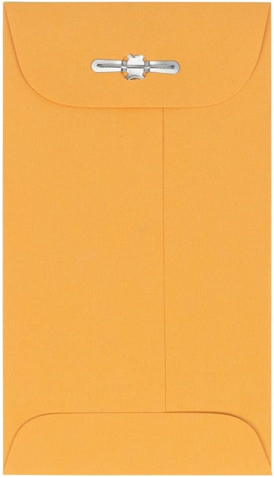 LUXPaper #5 1/2 Coin Envelopes | Clasp | 3 1/8" x 5 1/2" | Golden Kraft | 32lb. Text | 500 Qty