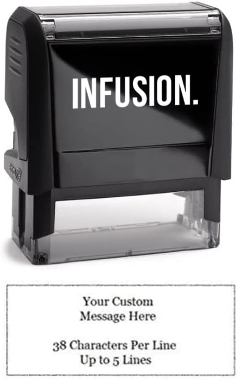 Infusion Self-Inking Custom Rubber Stamp (Personal or Business Use) - Choose from 16 Colors (1" x 2-1/2")