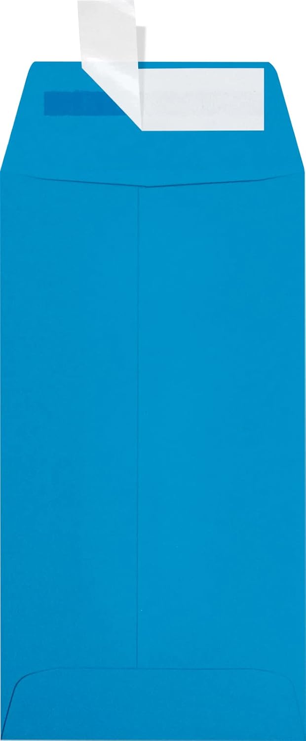 LUXPaper #7 Coin Envelopes | Peel & Press | 3 1/2" x 6 1/2" | Pool Blue | 80lb. Text | 50 Qty
