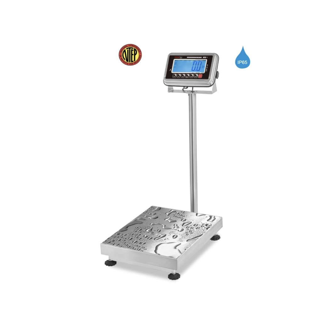 VisionTechShop TBWS-500 Washdown Stainless Steel Bench Scale, Lb/Kg/Oz Switchable, 500lb Capacity, 0.1lb Readability, NTEP Legal for Trade