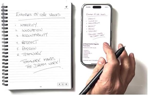 Livescribe LivePen Starter Set | Sync Real Ink and Paper Notes to Phone, Web, Tablet, Desktop, Laptop | Record Audio Synced to Notes | Includes Smart Pen and A5 Journal Notebooks (4-Pack) | APNX-70103