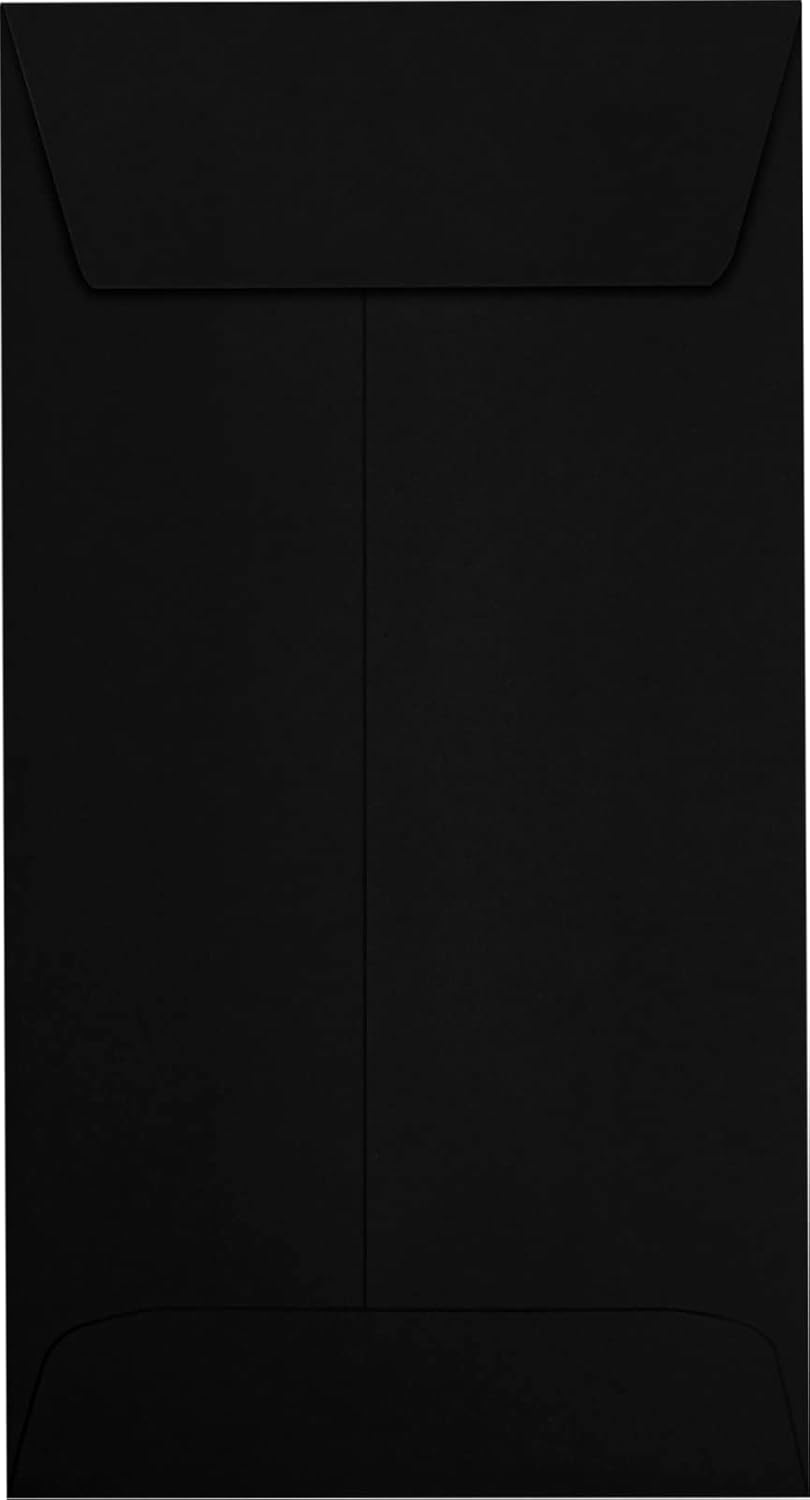 LUXPaper #7 Coin Envelopes | Peel & Press | 3 1/2" x 6 1/2" | Midnight Black | 80lb. Text | 50 Qty