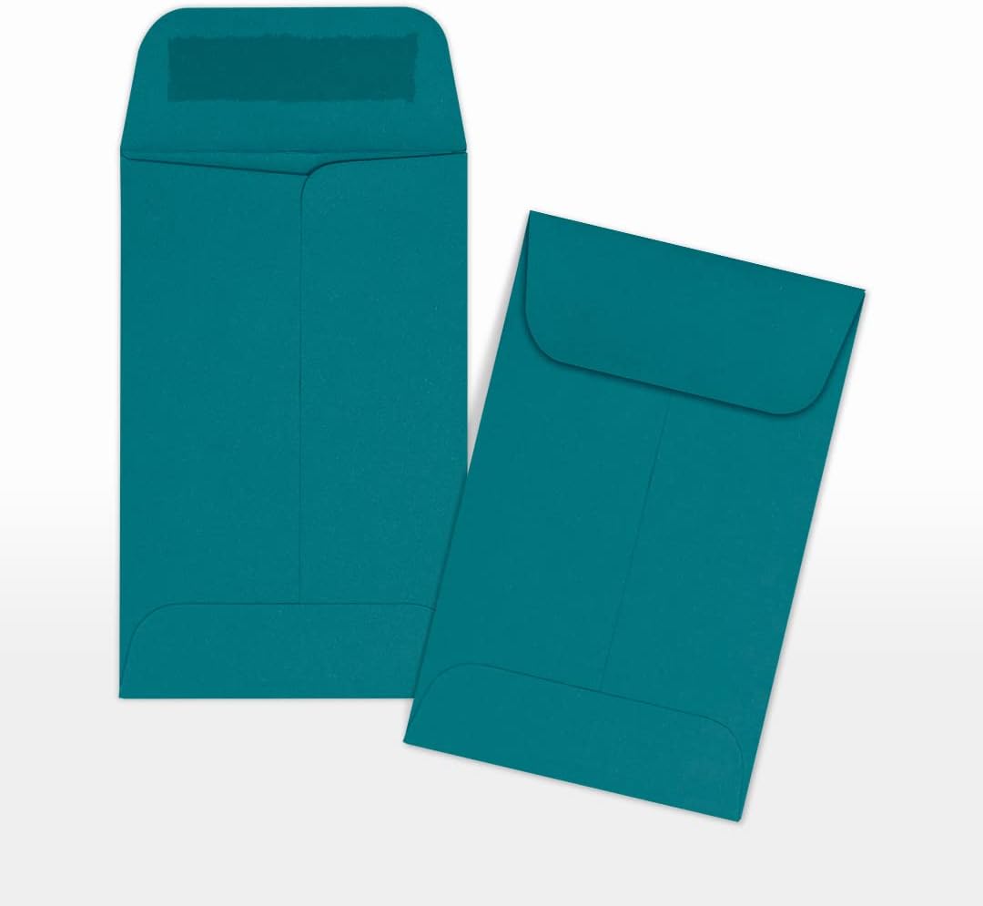 LUXPaper #1 Coin Envelopes | 2 1/4" x 3 1/2" | Teal | 80lb. Text | 50 Qty