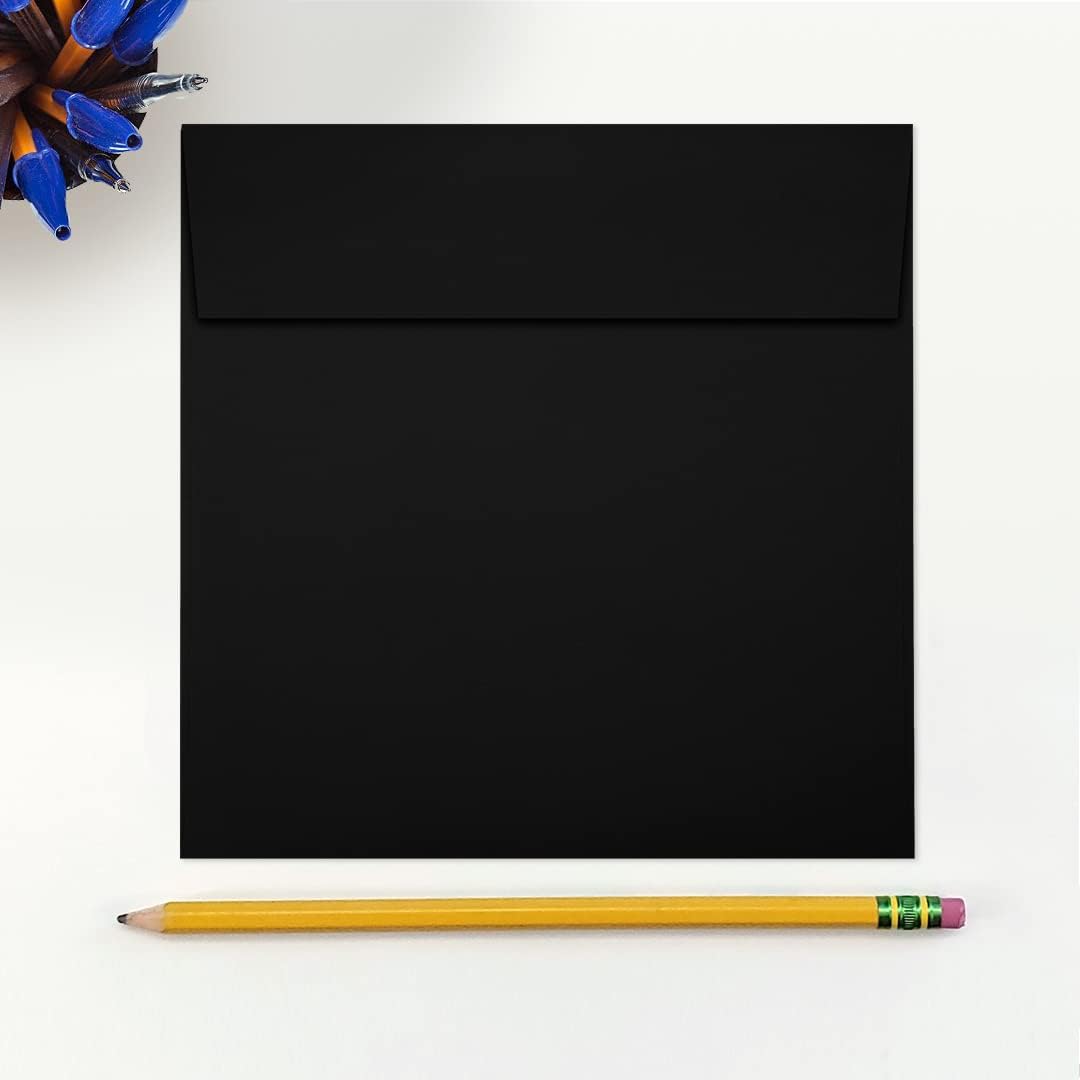 LUXPaper Square Invitation Envelopes | Peel & Press | 6" x 6" | Midnight Black | 80lb. Text | 250 Qty