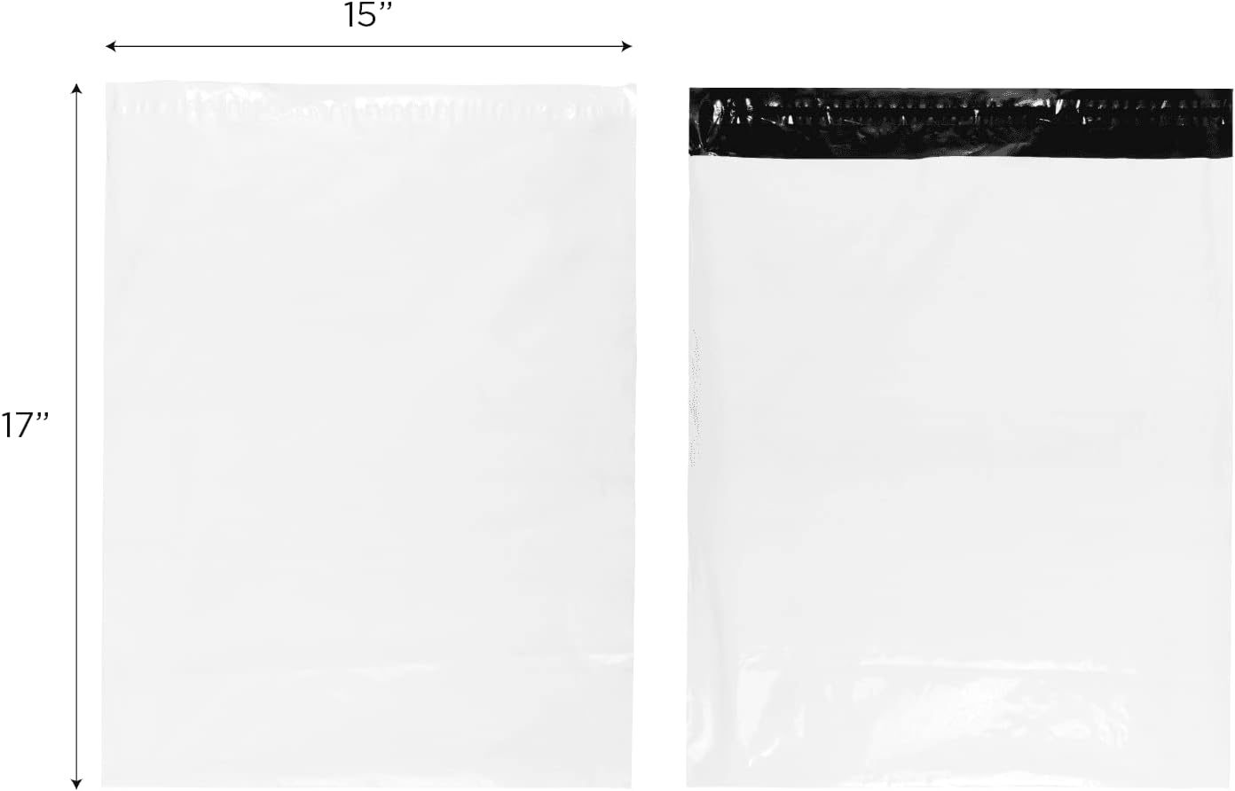 Karat 15.75"x 17.33" White Poly Mailers - Tamper-Evident, Waterproof and Tear Resistant Bags for Small Business Supplies, Bulk Packaging - Easy-to-Use Adhesive Closure Mailing Envelopes, WS-TPM1517W