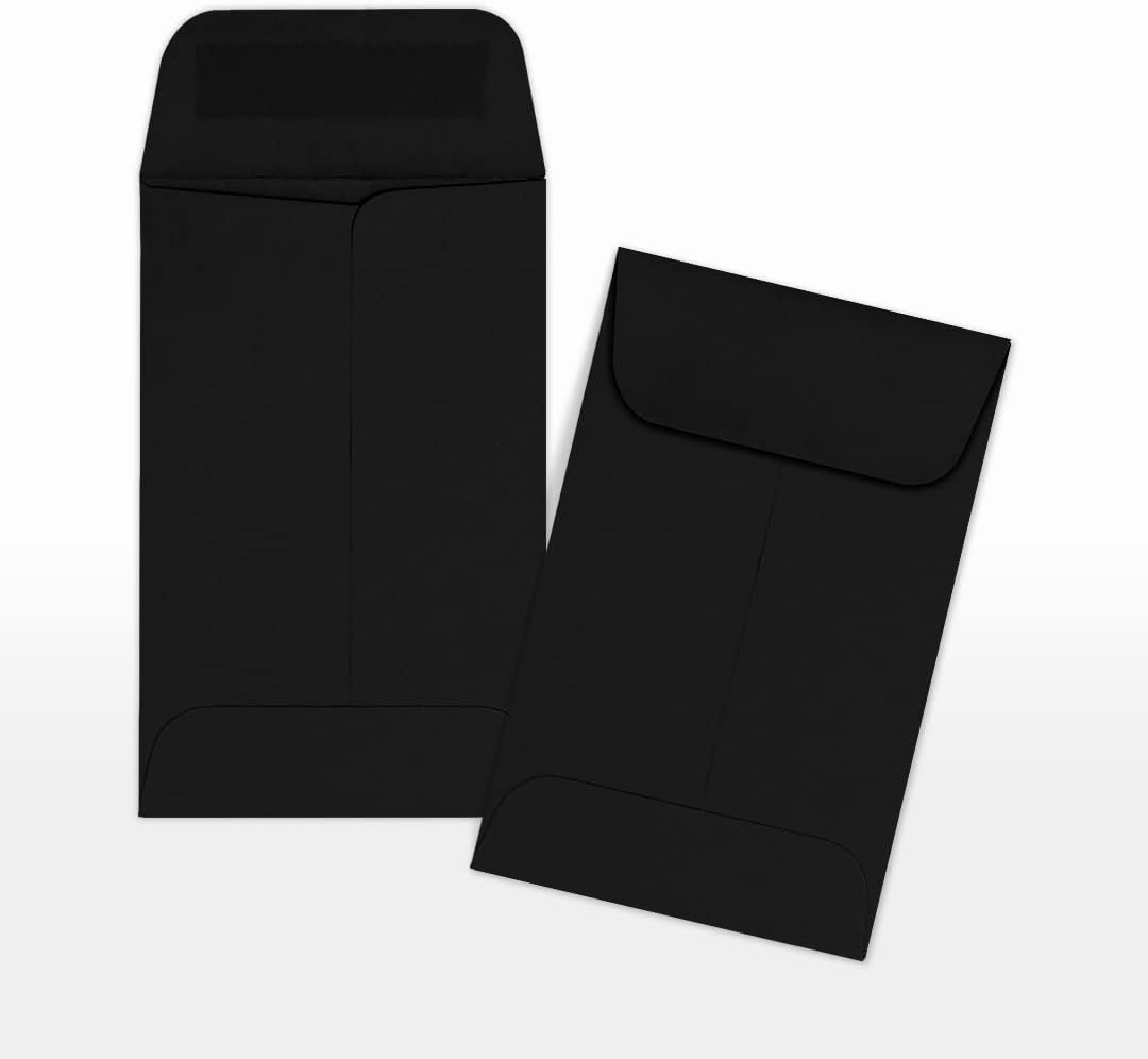 LUXPaper #1 Coin Envelopes | 2 1/4" x 3 1/2" | Midnight Black | 80lb. Text | 500 Qty.