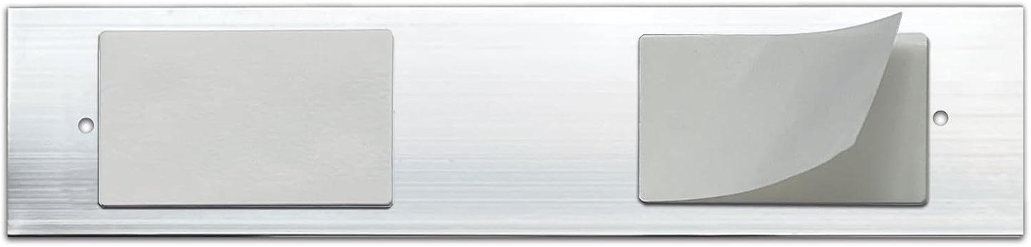 10 Pack Aluminum Name Plate Holders for Door or Wall, 2” x 8” Office Wall Mount Name Plate Holder with Textured Design and Double Sided Tape, for Office, Business, Meeting Room (Silver)