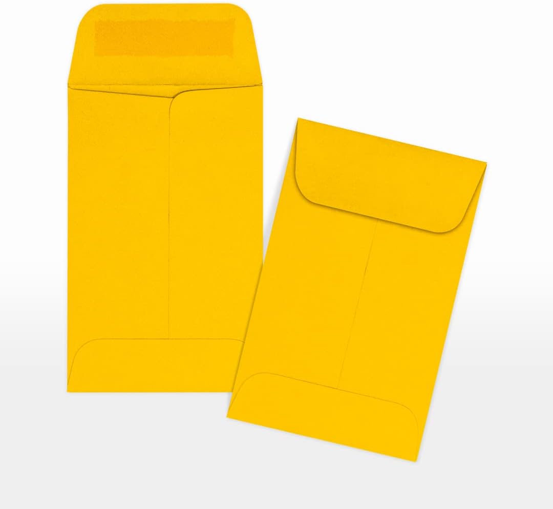 LUXPaper #1 Coin Envelopes | 2 1/4" x 3 1/2" | Sunflower Yellow | 80lb. Text | 50 Qty