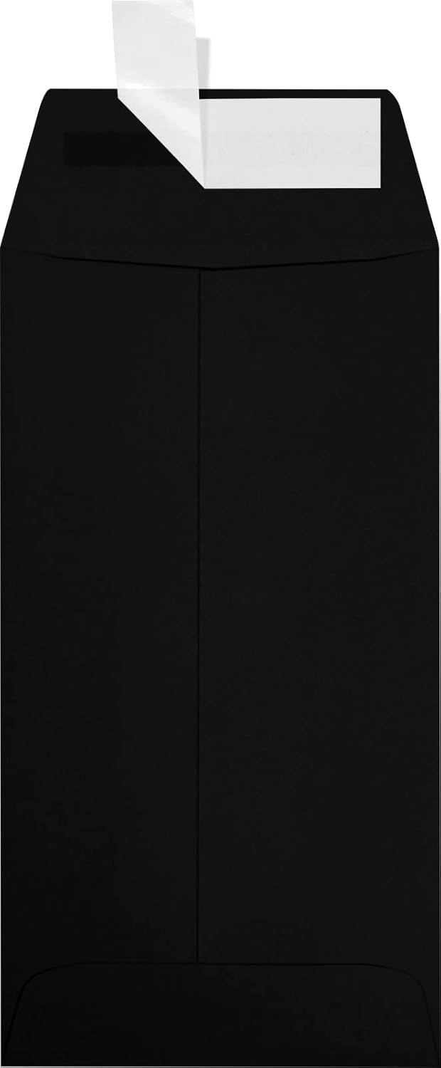 LUXPaper #7 Coin Envelopes | Peel & Press | 3 1/2" x 6 1/2" | Midnight Black | 80lb. Text | 250 Qty