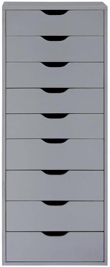 Naomi Home Office File Cabinets Wooden File Cabinets for Home Office Lateral Cabinet Wood Cabinet Mobile Mobile Storage Filing Storage Drawer Gray 9 Drawer