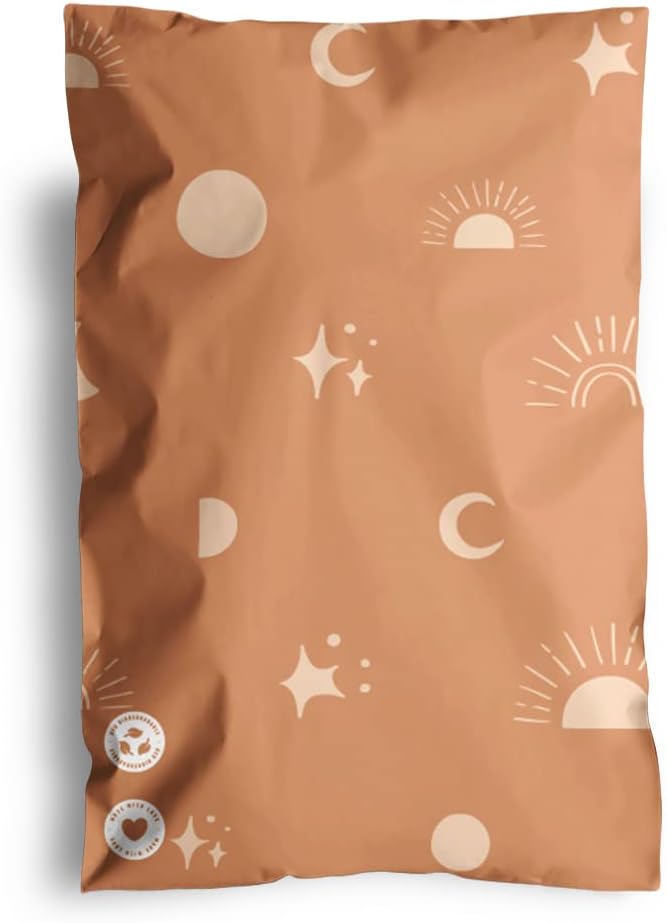 Poly Mailers 6x9-25 Pack Biodegradable Shipping Bags for Stationery and Small Accessories - Impack Self-Seal Waterproof Thick Mailing Envelope for Small Items - Celestial Tan