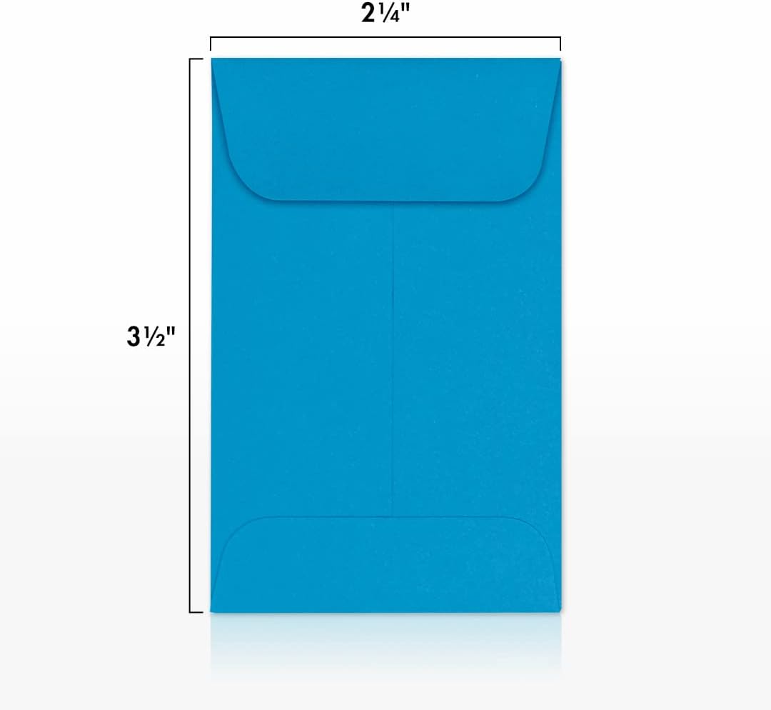 LUXPaper #1 Coin Envelopes | 2 1/4" x 3 1/2" | Pool Blue | 80lb. Text | 500 Qty
