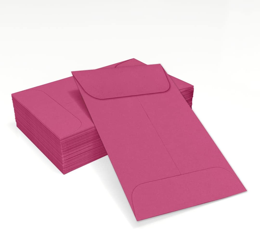 LUXPaper #1 Coin Envelopes | 2 1/4" x 3 1/2" | Magenta Pink | 80lb. Text | 50 Qty