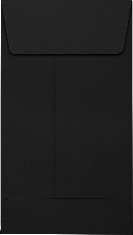 LUXPaper #5 1/2 Coin Envelopes | Peel & Press | 3 1/8" x 5 1/2" | Midnight Black | 80lb. Text | 50 Qty