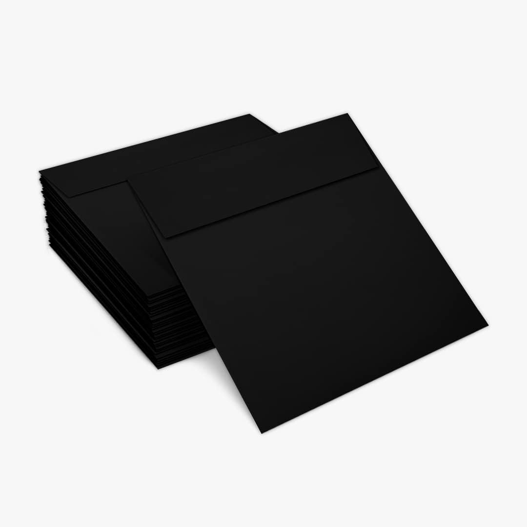 LUXPaper Square Invitation Envelopes | Peel & Press | 6" x 6" | Midnight Black | 80lb. Text | 250 Qty