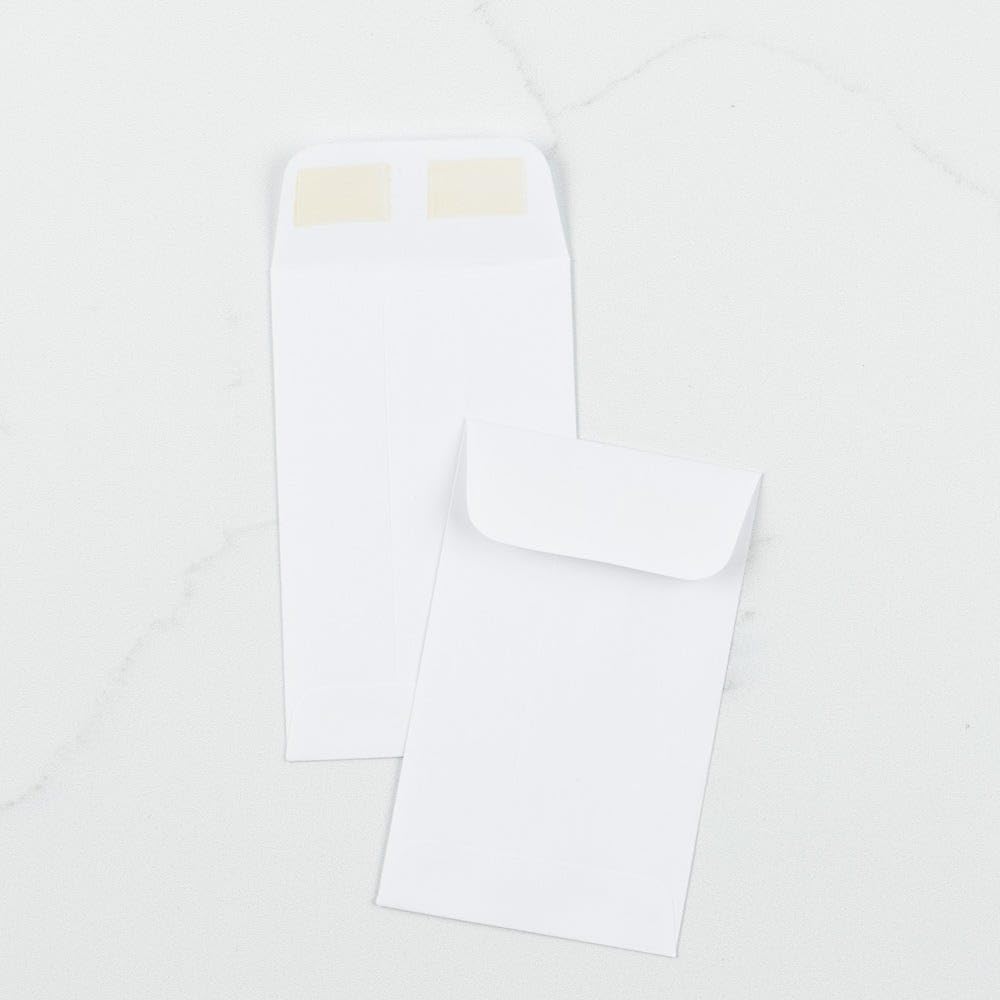 LUXPaper #4 1/2 Coin Envelopes | 3'' x 4 7/8'' | Bright White | 24lb. Text | 50 Qty