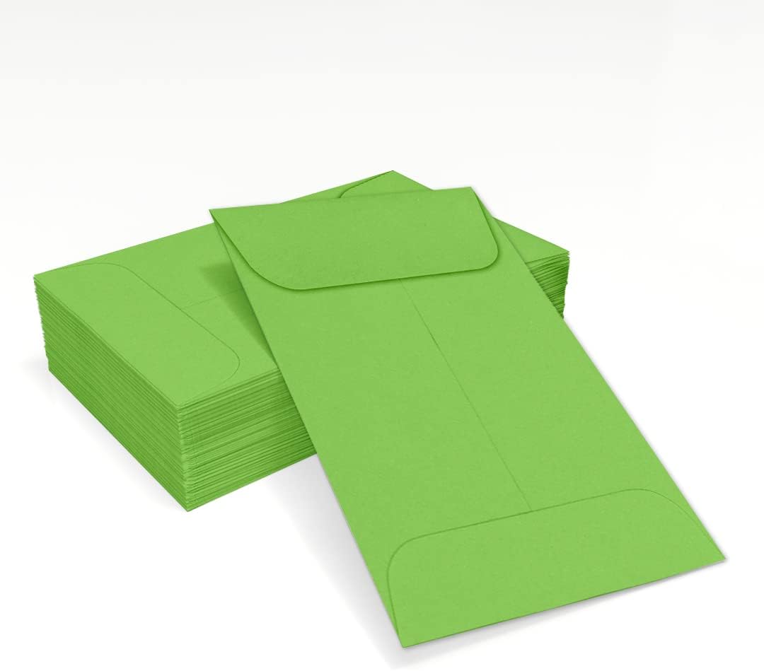 LUXPaper #1 Coin Envelopes | 2 1/4" x 3 1/2" | Limelight Green | 80lb. Text | 1,000 Qty