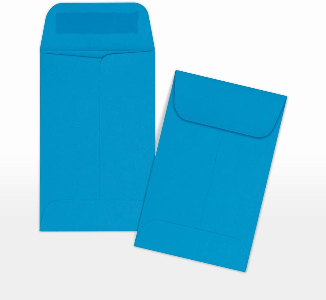LUXPaper #1 Coin Envelopes | 2 1/4" x 3 1/2" | Pool Blue | 80lb. Text | 1,000 Qty