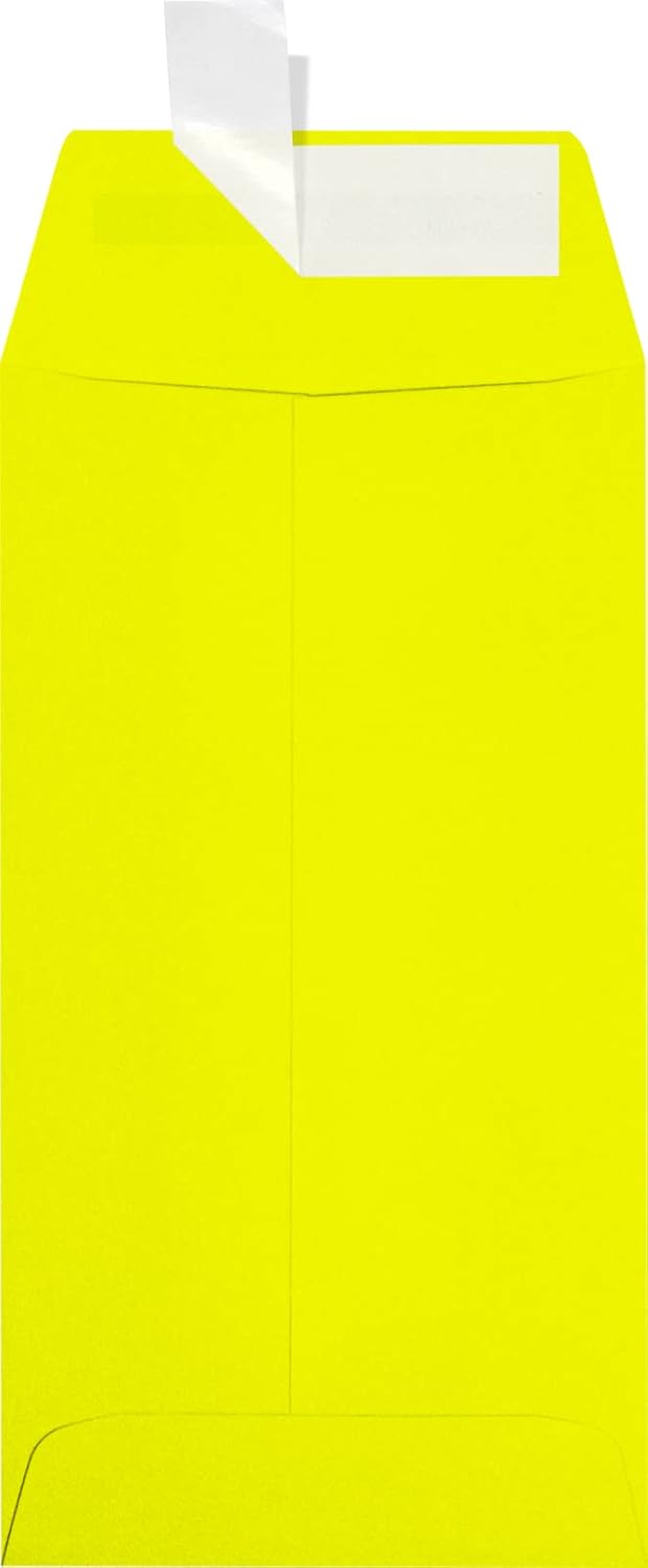 LUXPaper #7 Coin Envelopes | Peel & Press | 3 1/2" x 6 1/2" | Citrus Yellow | 80lb. Text | 50 Qty