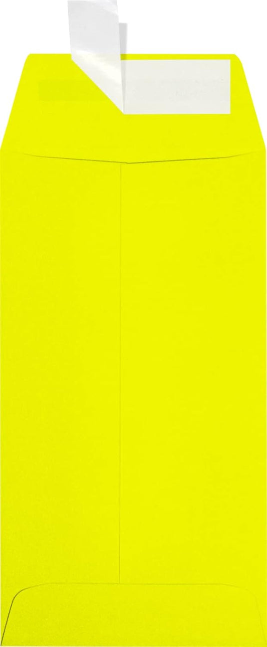 LUXPaper #7 Coin Envelopes | Peel & Press | 3 1/2" x 6 1/2" | Citrus Yellow | 80lb. Text | 50 Qty