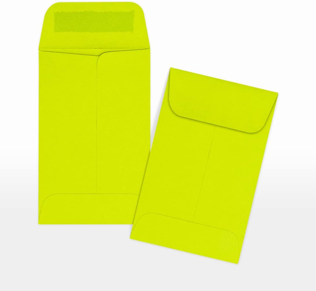 LUXPaper #1 Coin Envelopes | 2 1/4" x 3 1/2" | Wasabi Green | 80lb. Text | 1,000 Qty