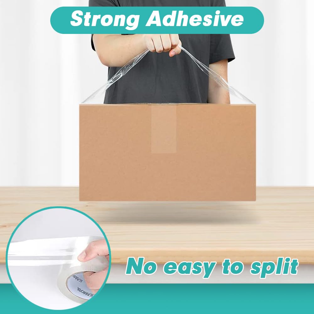 KAMOTA Packing Tape, 12 Rolls Heavy Duty Clear Packaging Tape for Shipping Packaging Moving Sealing, 2 inches Wide, 65 Yards Per Roll, Total 780 Yards with 2 Dispensers