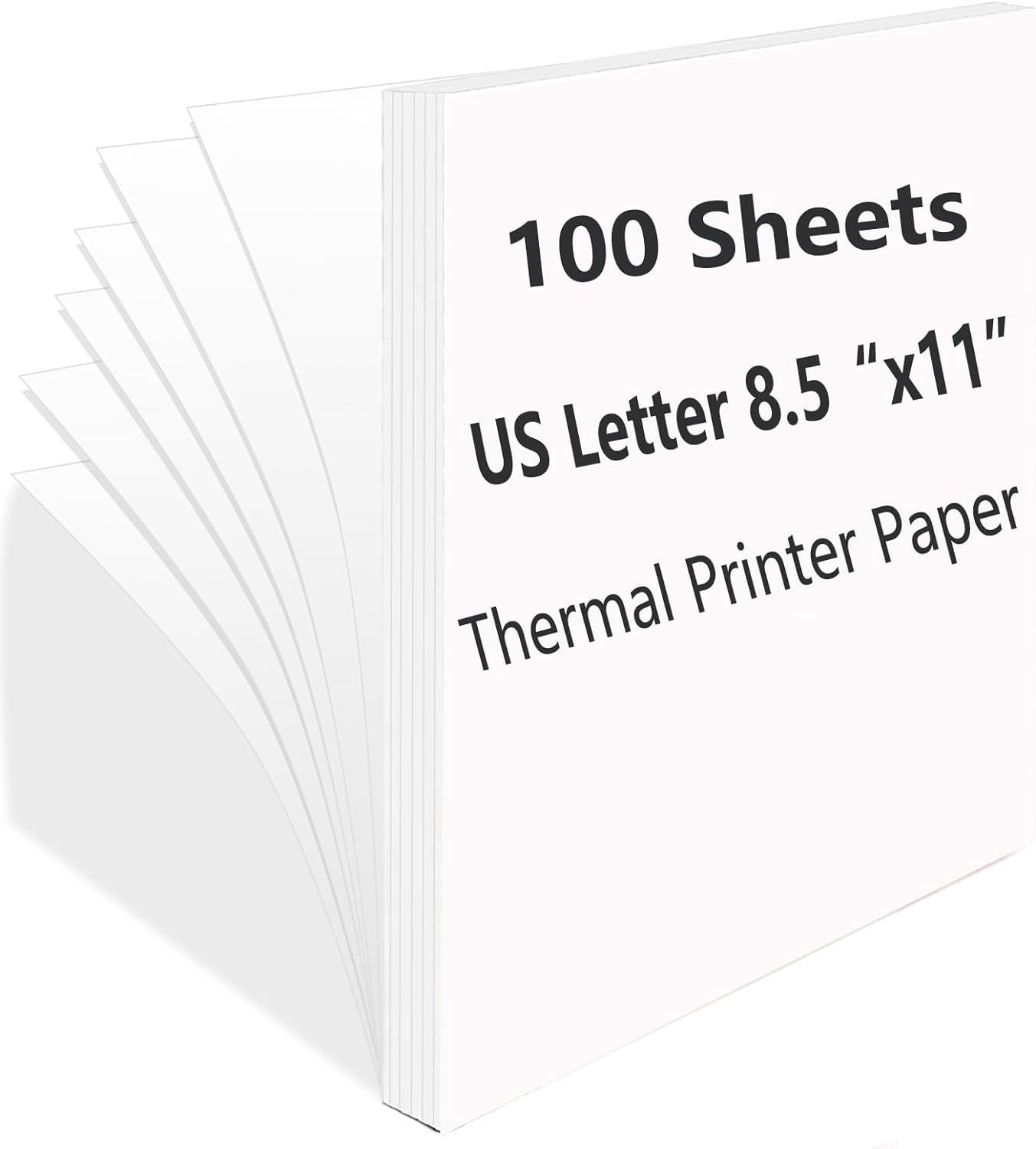 100 Sheets Thermal Printer Paper, 8.5''×11'' US Letter Size, Advanced Printing Paper, Thermal Paper Compatible with Brother Letter Portable Printer, Printer Paper for M08F-Letter, M832, M834, MT800