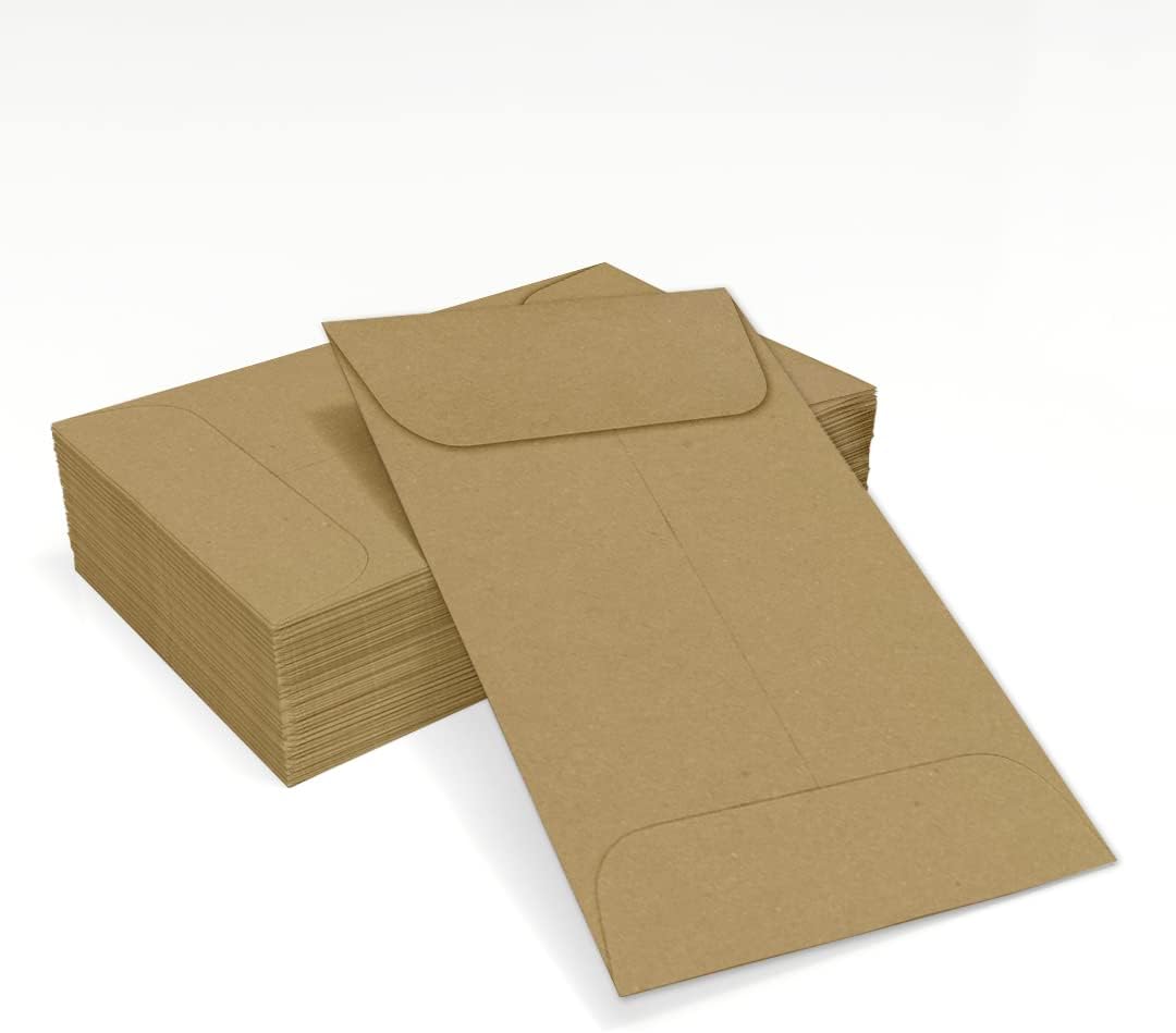 LUXPaper #1 Coin Envelopes | 2 1/4" x 3 1/2" | Grocery Bag Brown | 70lb. Text | 1,000 Qty