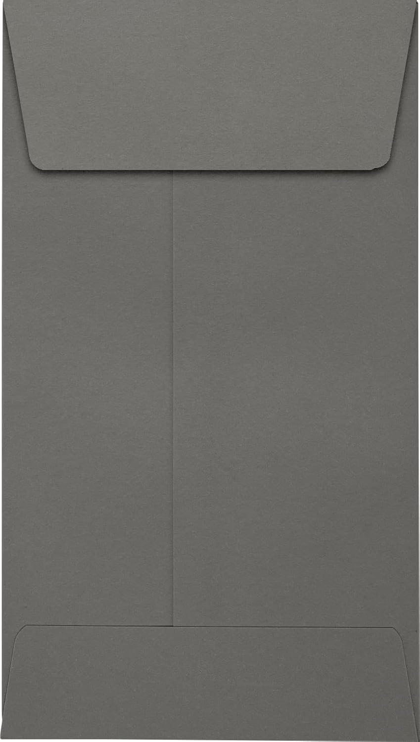 LUXPaper #5 1/2 Coin Envelopes | Peel & Press | 3 1/8" x 5 1/2" | Smoke Gray | 80lb. Text | 50 Qty