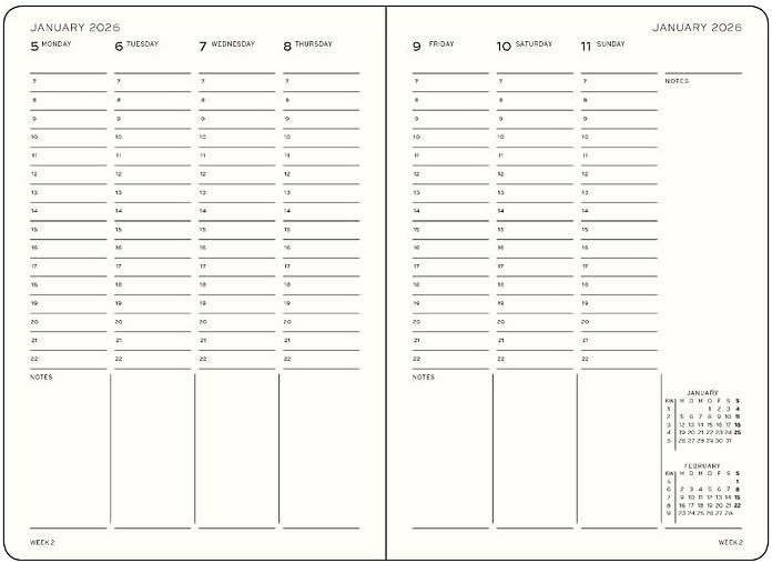 LEUCHTTURM1917 - Academic Week Planner Hardcover Medium (A5), 18-month, Jul. 2025 - Dec. 2026, English, Rising Sun