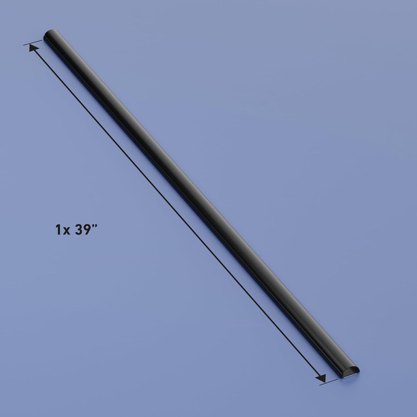 D-Line Half Round Cord Hider, Patented Cable Cover, Hide TV Wall Mount Wires, Raceway for Cords, Decorative Wire Covers, Paintable, Adhesive Cable Concealer - 1x 1.18in W x 0.59in H x 39in L - Black