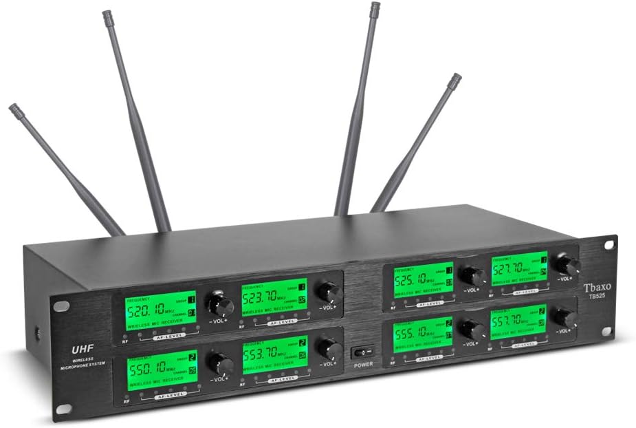 Wireless Microphone System Frequency A 8 Channel Microphone UHF 4 Handheld Mic 4 Headset 4 Lavalier Bodypack 4 Lapel Mic Karaoke System Church Speaking Conference Wedding Party Ktv