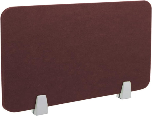 Icegrey Acoustic Desk Divider Privacy Panel Removable Sound Absorbing Desk Partition Board with 2 Clips for Student Call Centers Offices Braries Classrooms Library, Red Brown, 31.2x11.7