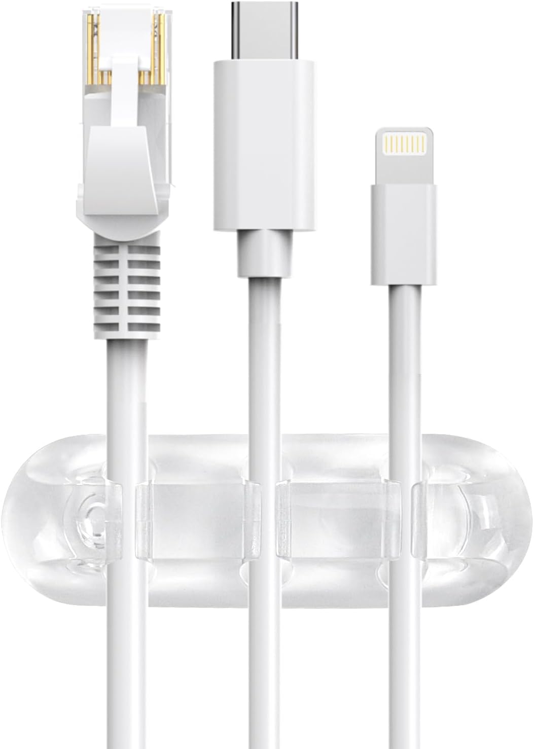 SOULWIT Cable Holder Clips, 3-Pack Cable Management Cord Organizer Clips Silicone Self Adhesive for Desktop USB Charging Cable Nightstand Power Cord Mouse Cable Wire PC Office Home