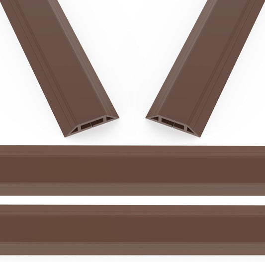 Eapele 10 ft Floor Cord Cover Heavy Duty Cable Protector, Cord Covers for Wires on Floor, Floor Cable Cover Easy to Unroll Prevent Trip Hazard for Home Office or Outdoor Settings (Brown - 2pcs)