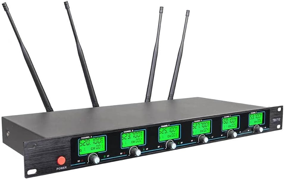 Wireless Microphone System 6 Channel Microphones Pro UHF 6 Handheld Karaoke DJ Karaoke System 6 Whole Metal Karaoke System Church Speaking Conference Wedding Party