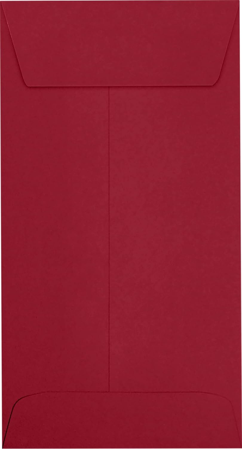 LUXPaper #7 Coin Envelopes | Peel & Press | 3 1/2" x 6 1/2" | Garnet Red | 80lb. Text | 500 Qty