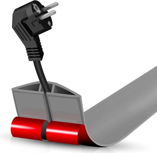 Floor Cord Cover Self Adhesive Cord Hider,3.3FT Cable Management, Extension Strip Protector for Wires, Prevent Cable Trips for Offices, Gyms, Exhibitions Cavity:0.39"(W) x 0.27"(H) Gray