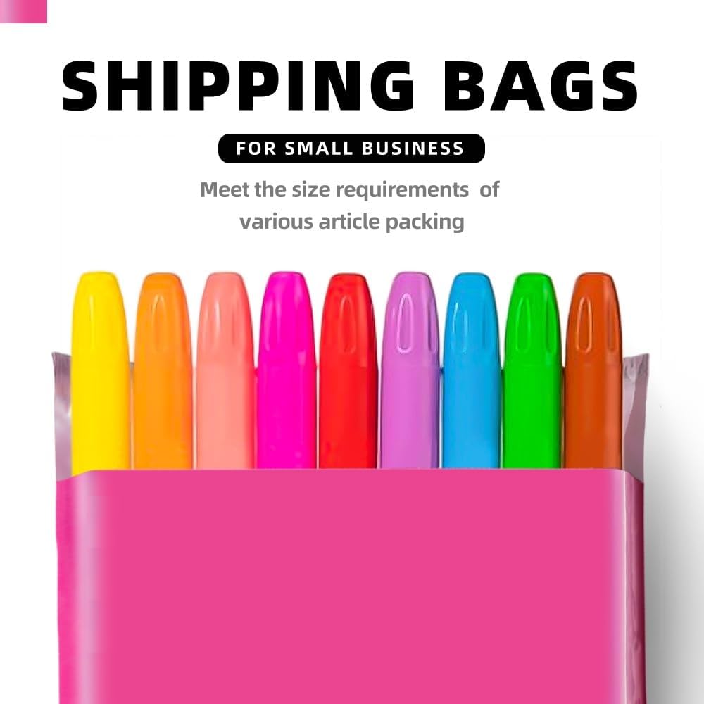 POLYSELLS 1000 pcs 6x9 Inches Pink Poly Mailers Shipping Envelopes, Strong Adhesive Sealing, Waterproof, and Tear-resistant Postal Mailing Bags for Clothing, Books, and Accessories