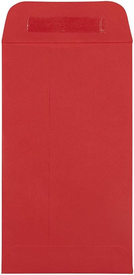 LUXPaper #5 1/2 Coin Envelopes | Peel & Press | 3 1/8" x 5 1/2" | Ruby Red | 80lb. Text | 50 Qty