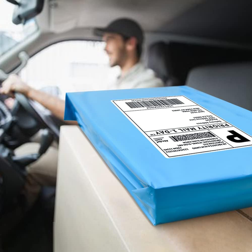 POLYSELLS 100 pcs 14.5x19 Inches Blue Poly Mailers Shipping Envelopes, Strong Adhesive Sealing, Waterproof, and Tear-resistant Postal Mailing Bags for Clothing, Books, and Accessories