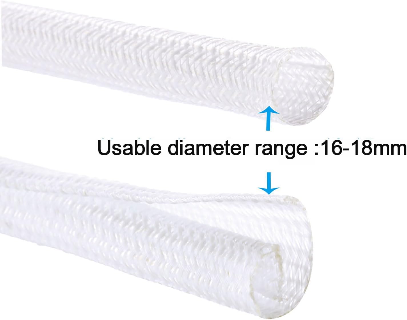 Pet-Proof Cable Sleeve 5/8" x5ft 2-PCS - White Cord Cover to Hide Wires & Protect Dog Cat from Chewing for Desk, Computer, TV - Summer Protection Limited Release