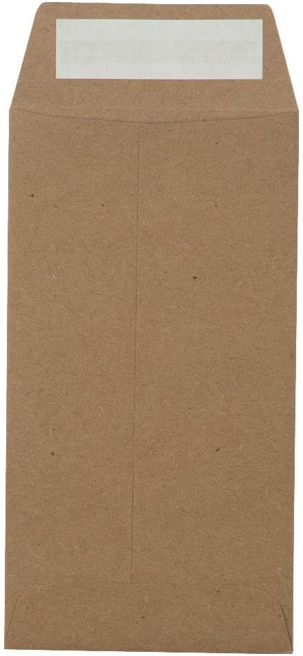 LUXPaper #7 Coin Envelopes | Peel & Press | 3 1/2" x 6 1/2" | Grocery Bag Brown | 70lb. Text | 50 Qty