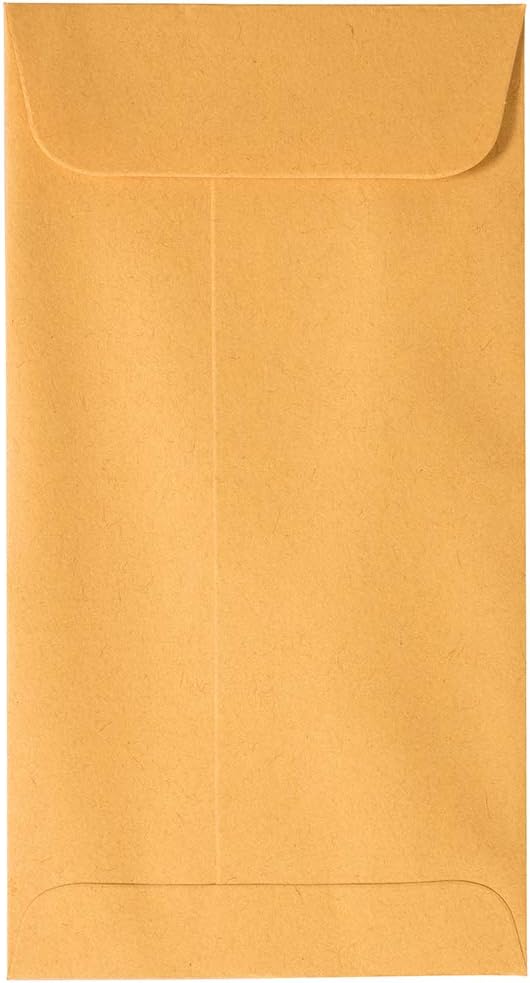 JAM PAPER #7 Coin Business Envelopes with Peel and Seal Closure - 3 1/2 x 6 1/2 - Brown Kraft Manila - 50/Pack
