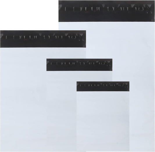 newlng Poly Mailers Shipping Bags Mailing bags 50pcs 4 Assorted Sizes White Shipping Envelopes Self-sealing Adhesive Waterproof and Tear-Proof Packaging Bags Shipping Bags for Clothing Books Gift