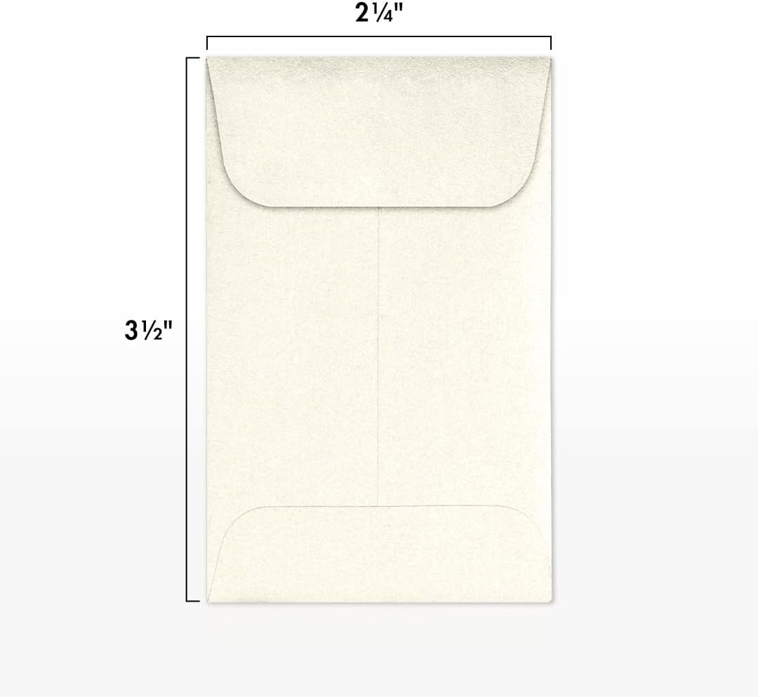 LUXPaper #1 Coin Envelopes | 2 1/4" x 3 1/2" | Champagne Metallic | 80lb. Text | 50 Qty