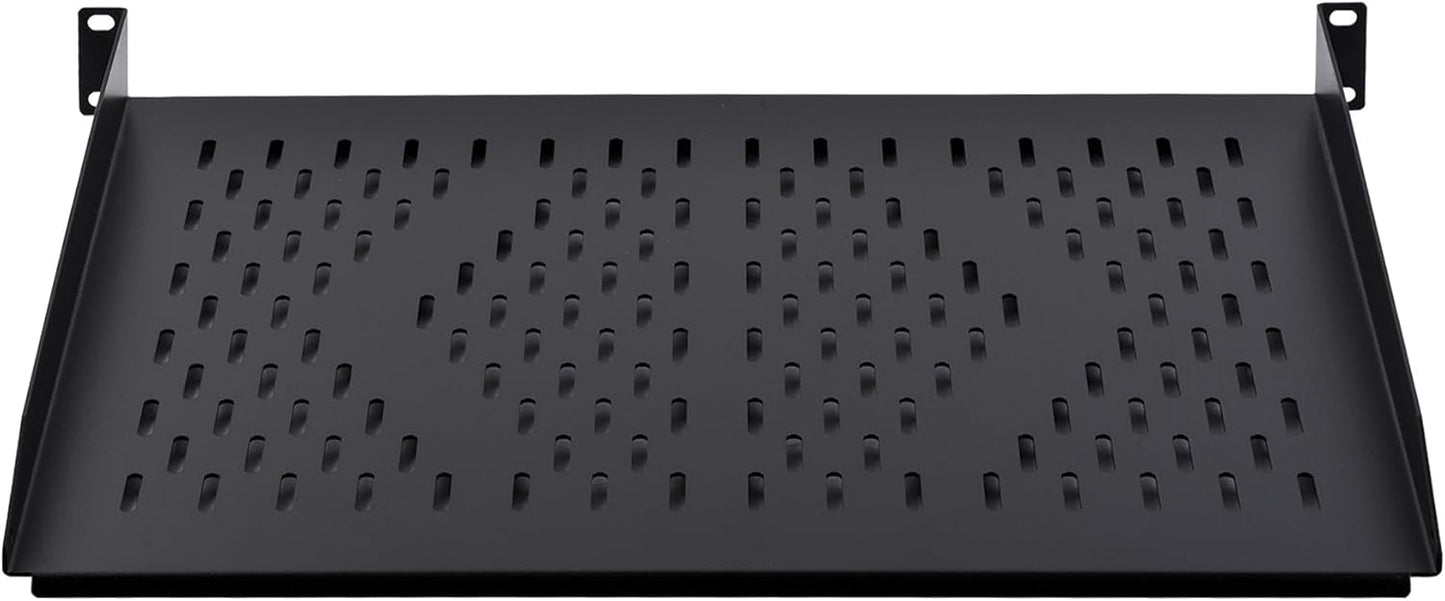 RackPath 1U Cantilever Universal Rack Shelf - 14in Deep – Rackmount Shelf for 19’’ AV/Network Equipment Racks – 55lbs Capacity - 2Pack