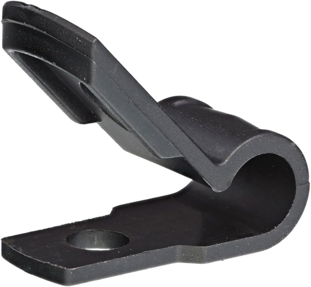 Secure 3/16 Inch Premium R Type UV Black Nylon Screw Mount Cable Clamp for Wire Management - 100 Pack